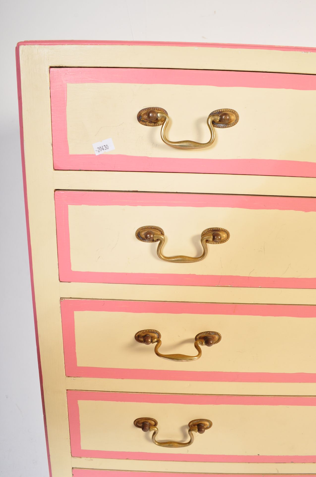 RETRO WOODEN PAINTED CHEST OF DRAWERS TALLBOY - Image 4 of 5