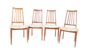 FOUR MID 20TH CENTURY TEAK HIGH BACK DINING CHAIRS