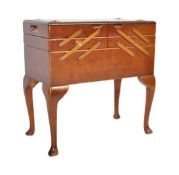 MID CENTURY BEECH WOOD CANTILEVER LARGE SEWING BOX