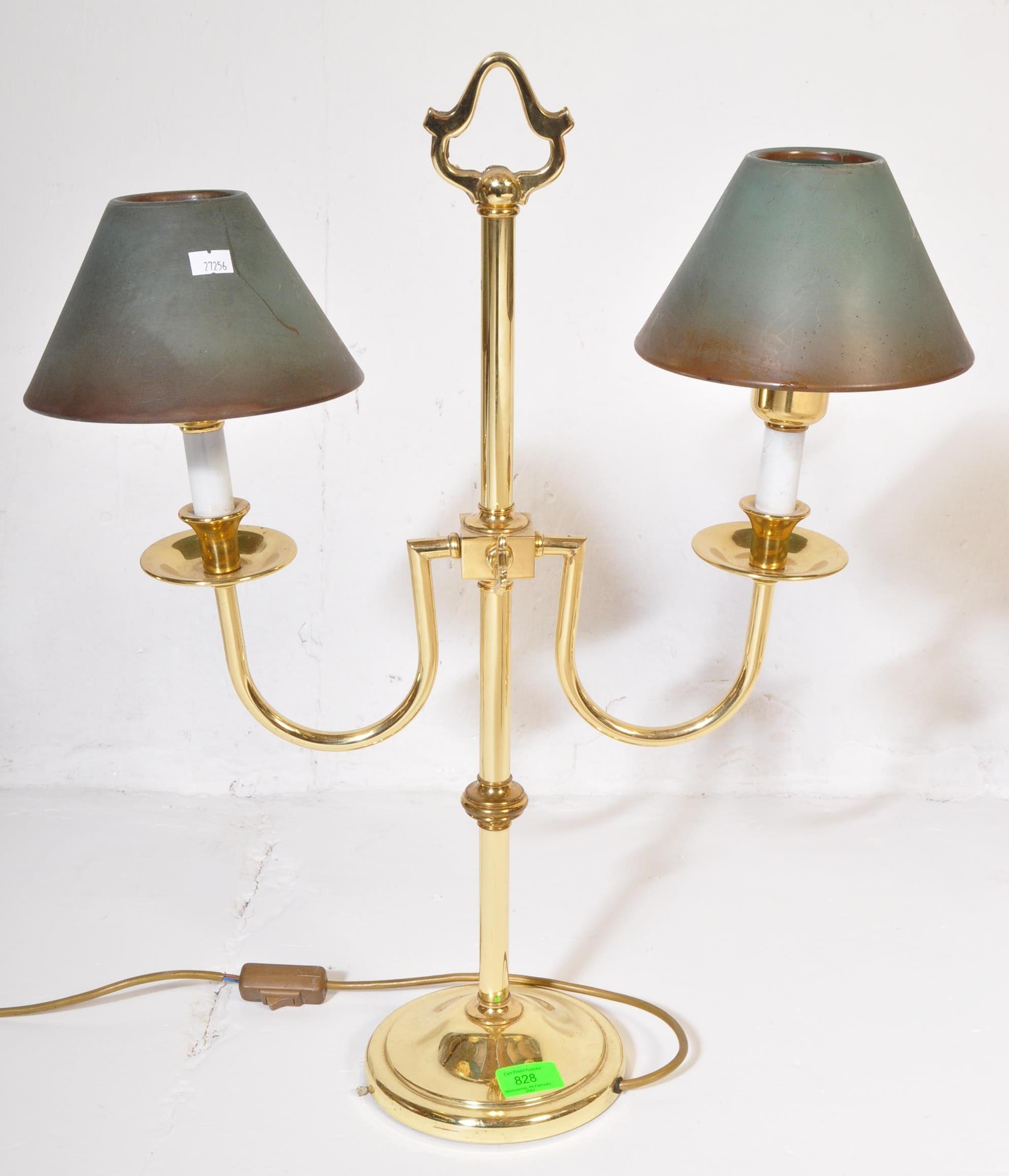 PAIR OF RETRO VINTAGE GILT METAL CASINO TABLE LAMPS - Image 5 of 5