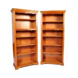 PAIR OF VINTAGE MAHOGANY OPEN FACE BOOKCASES