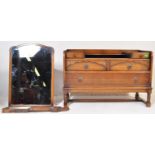 1940'S OAK JACOBEAN REVIVAL DROP CENTRE DRESSING TABLE