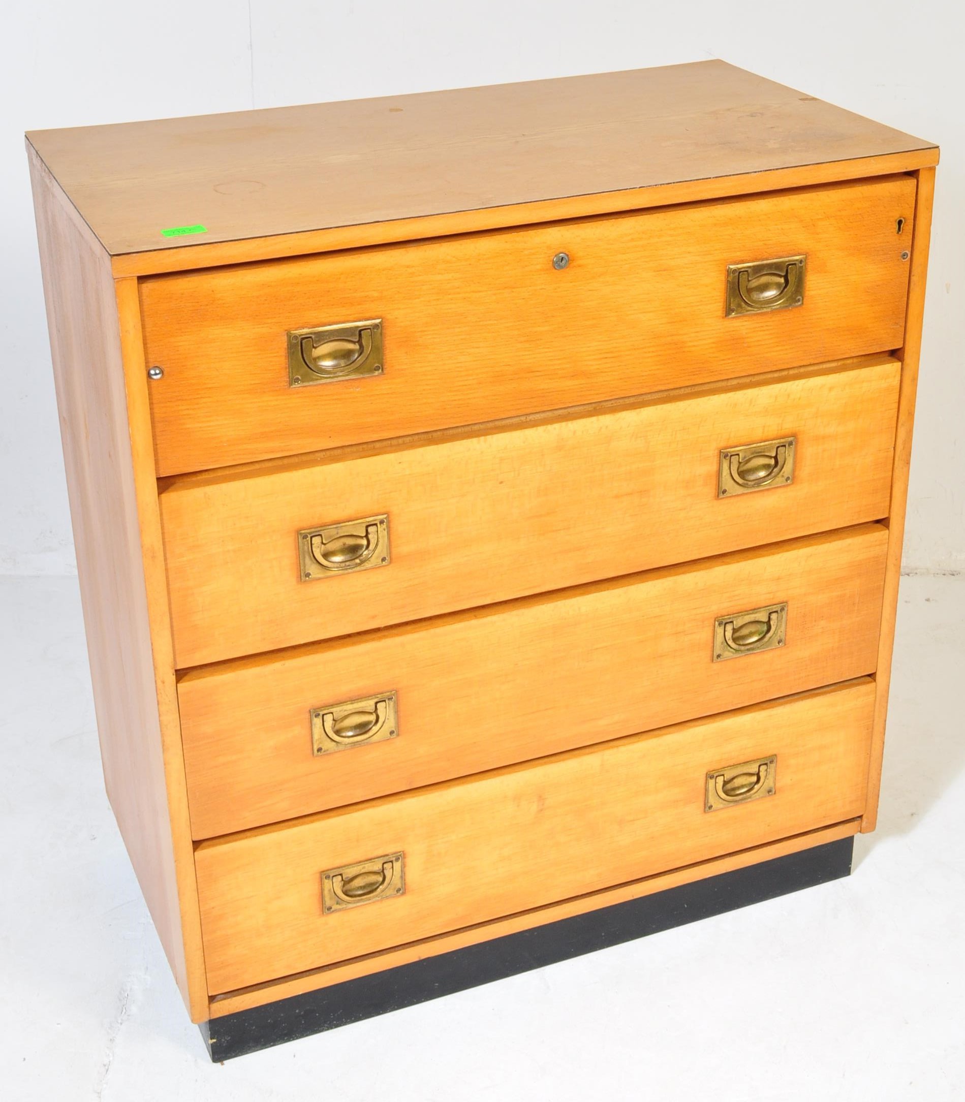 20TH CENTURY OAK CAMPAIGN STYLE CHEST OF DRAWERS - Image 2 of 5