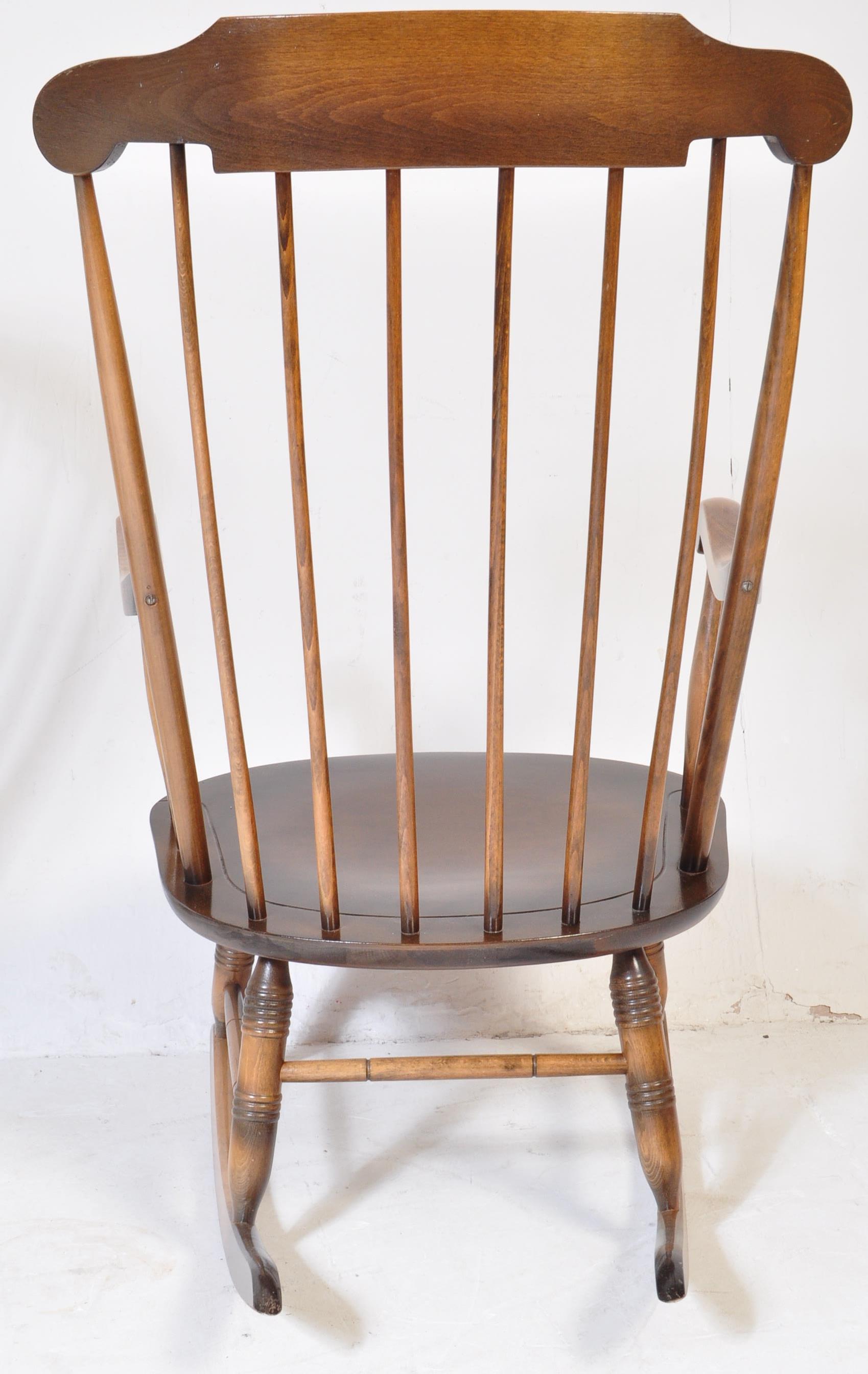 PAIR OF VICTORIAN STYLE ROCKING CHAIRS WINDSOR ARMCHAIRS - Image 5 of 5