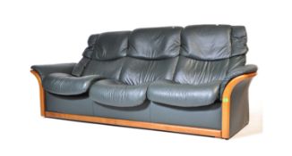 EKORNES STRESSLESS LEATHER THREE SEAT SOFE SETTEE