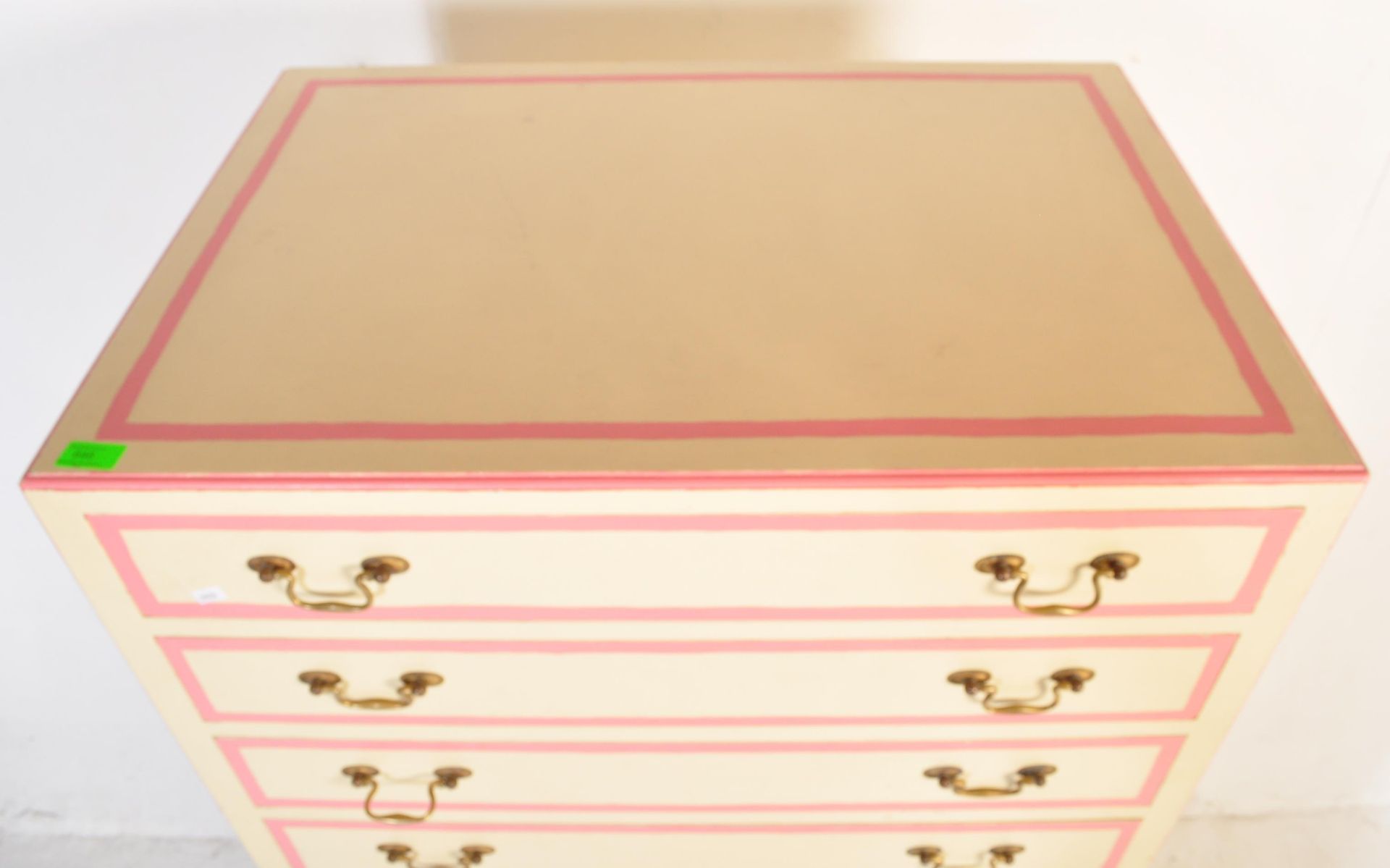 RETRO WOODEN PAINTED CHEST OF DRAWERS TALLBOY - Image 5 of 5