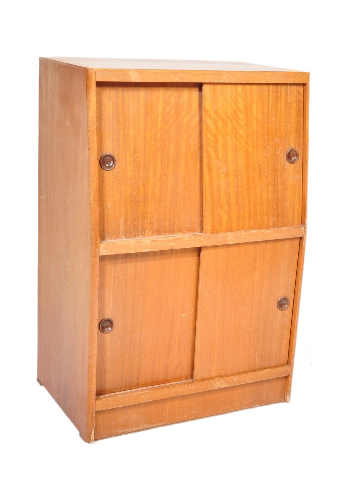 MID CENTURY TEAK WOOD RETRO SIDE CABINET BOOKCASE