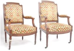 PAIR OF 19TH CENTURY FRENCH LOUIS REVIVAL FAUTEUIL ARMCHAIRS