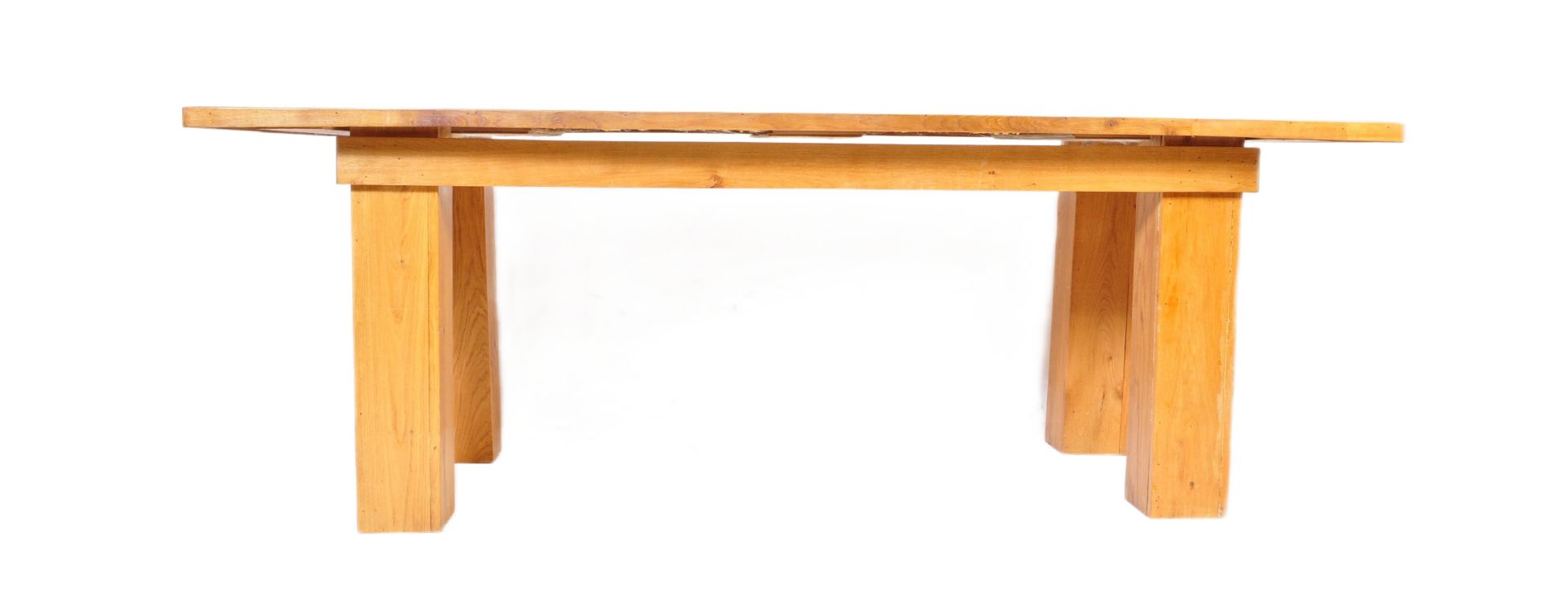 LARGE CONTEMPORARY MODERNIST OAK REFECTORY DINING TABLE