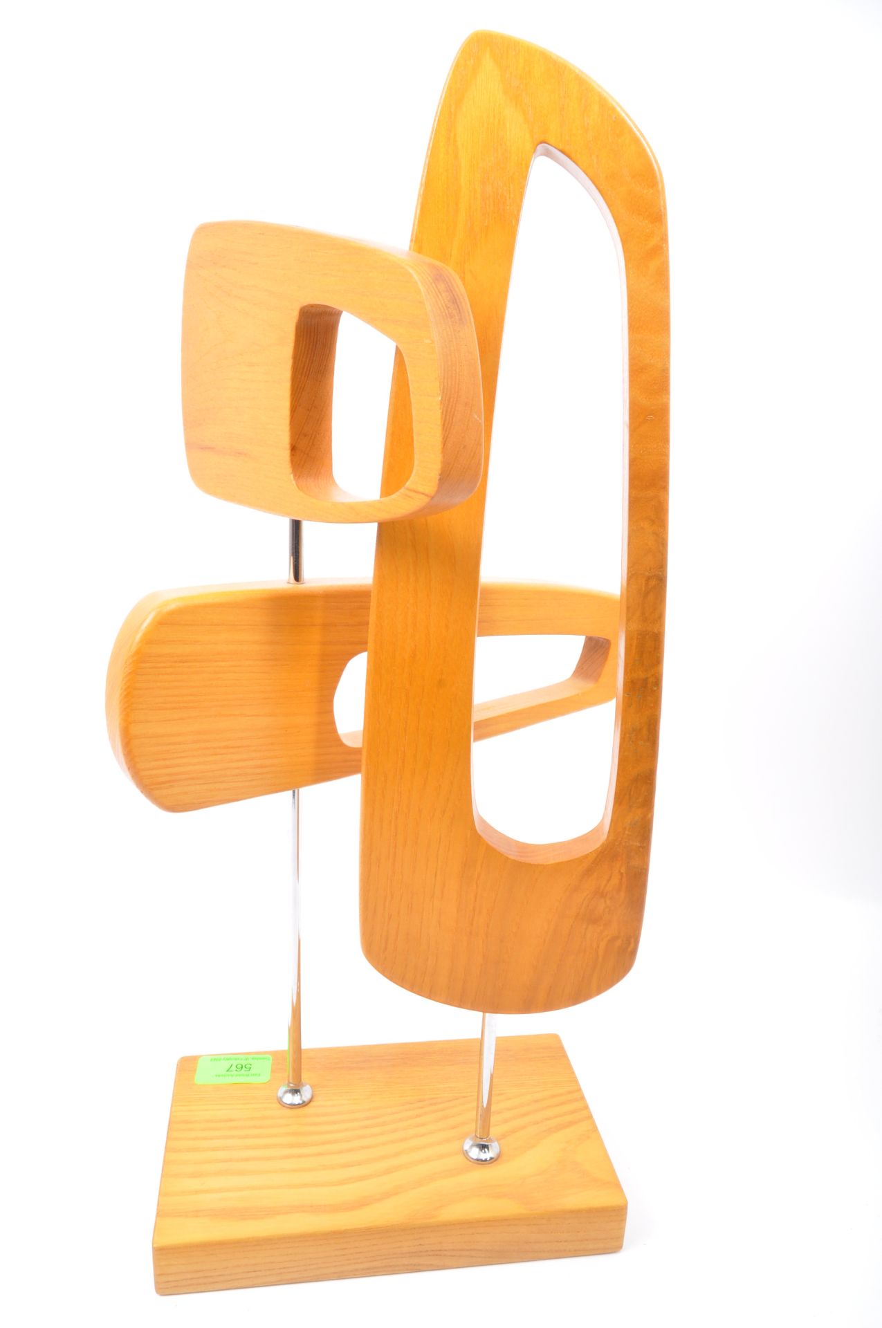 CONTEMPORARY WOODEN ABSTRACT DESK TOP SCULPTURE - Image 4 of 5