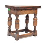 JACOBEAN REVIVAL PEG JOINT FOOT STOOL DRAW LEAF SIDE TABLE