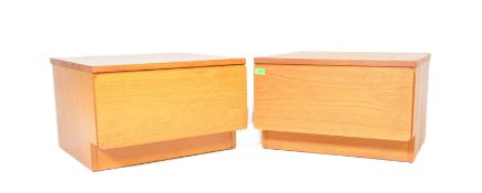 MATCHING PAIR OF TEAK BEDSIDE CHEST