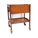 EARLY 20TH CENTURY OAK HOSTESS FOLDING DRINK TROLLEY