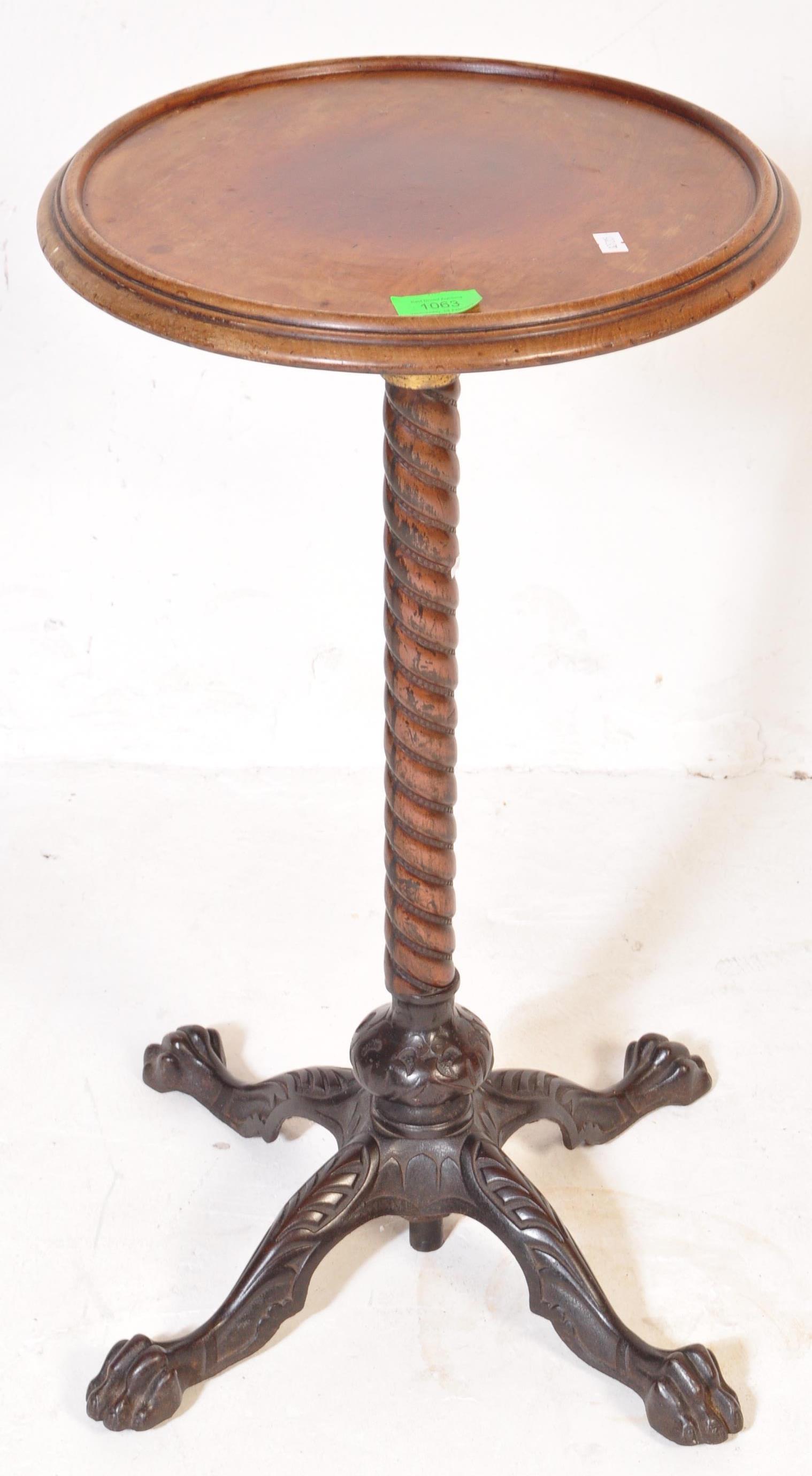 VICTORIAN 19TH CENTURY CAST IRON & MAHOGANY WINE TABLE - Image 2 of 6