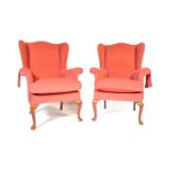 MID CENTURY PAIR OF PARKER KNOLL WING BACK ARMCHAIRS