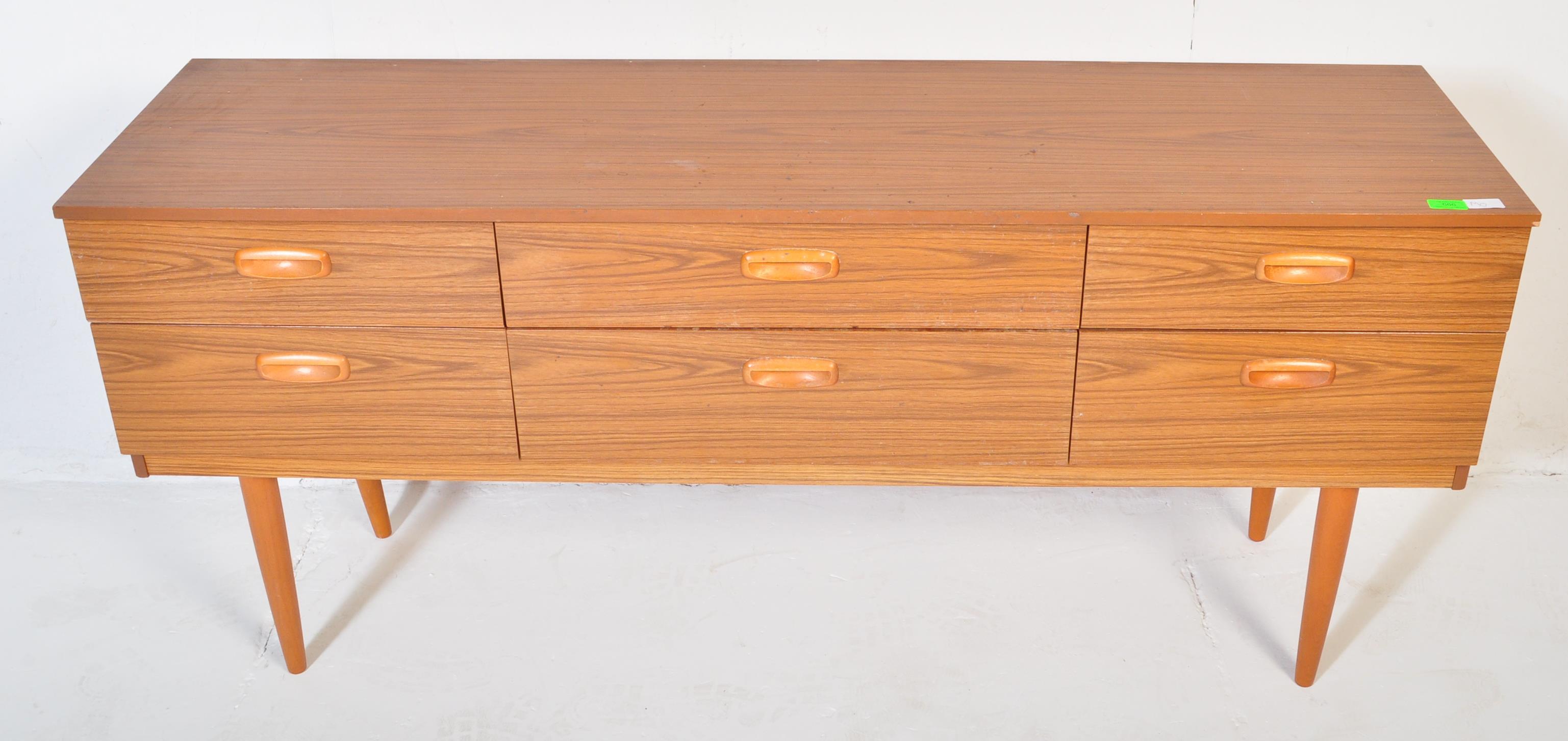 RETO MID CENTURY TEAK CHEST OF DRAWERS / SIDEBOARD - Image 4 of 5