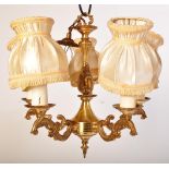 PAIR OF 20TH CENTURY BRASS CHANDELIERS & WALL LIGHTS