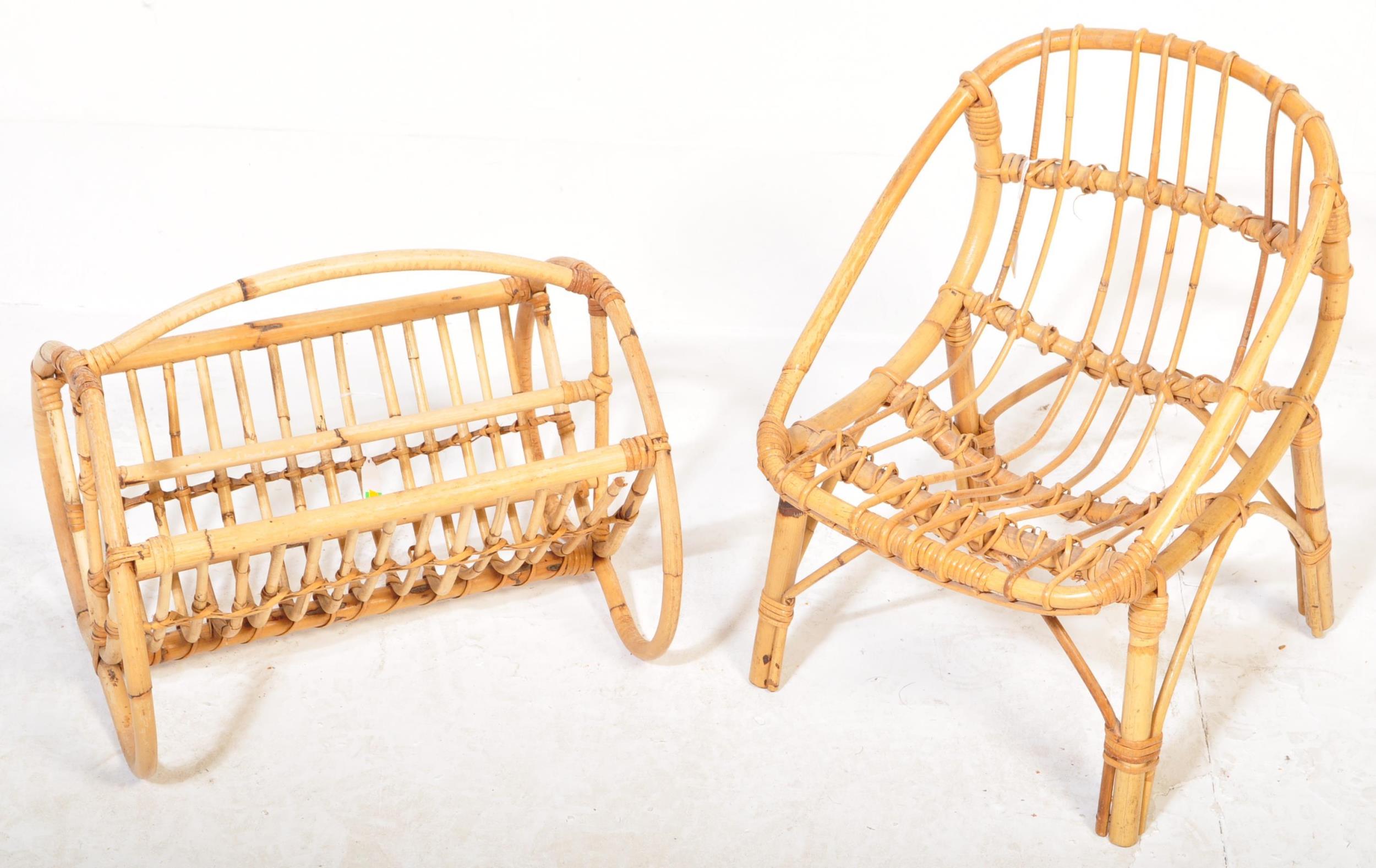 MANNER OF FRANCO ALBINI BAMBOO RACK AND CHILDS CHAIR