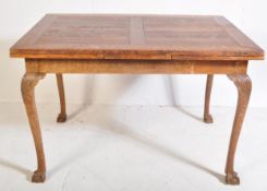 VINTAGE EARLY 20TH CENTURY OAK DRAW LEAF DINING TABLE