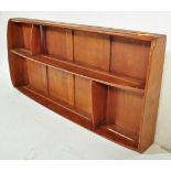 MID CENTURY ERCOL LIGHT ELM WALL PLATE RACK