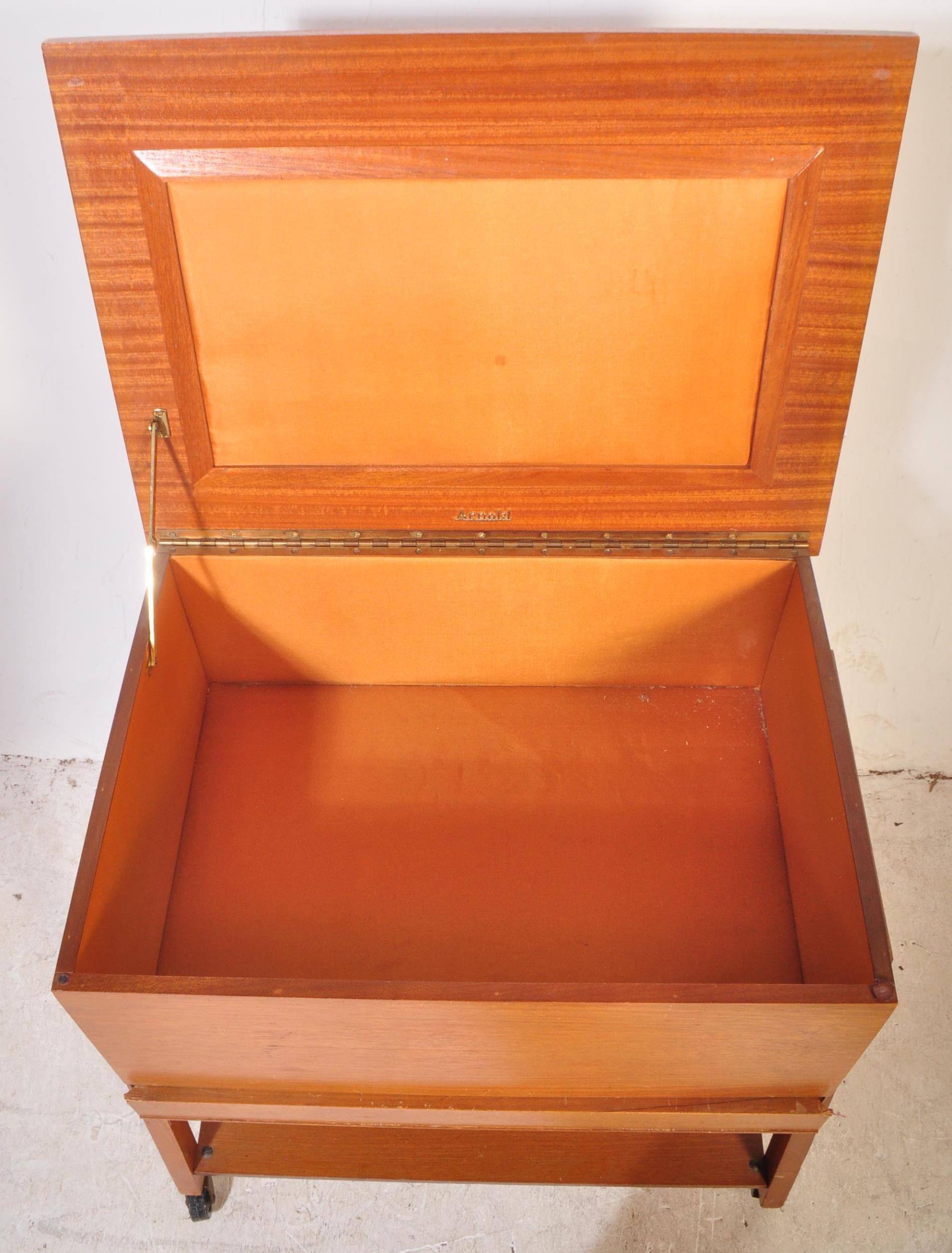 BRITISH MODERN DESIGN - MID CENTURY TEAK ARNOLD SEWING BOX - Image 5 of 5