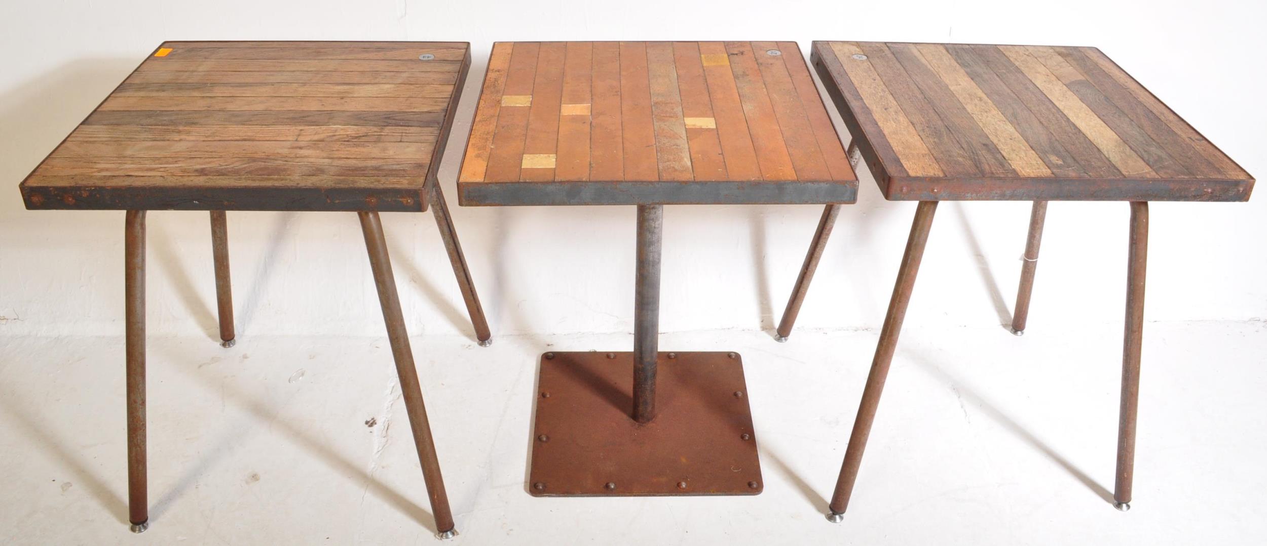 THREE CONTEMPORARY INDUSTRIAL CAFE / RESTAURANT TABLES