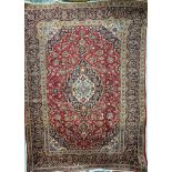 LARGE 20TH CENTURY CENTRAL PERSIAN ISLAMIC KASHAN FLOOR RUG