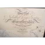 20TH CENTURY VINTAGE MAP OF COUNTY WORCESTERSHIRE