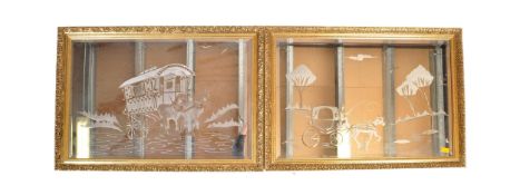 PAIR OF 20TH CENTURY SHOWMANS OVERMANTEL WALL MIRRORS