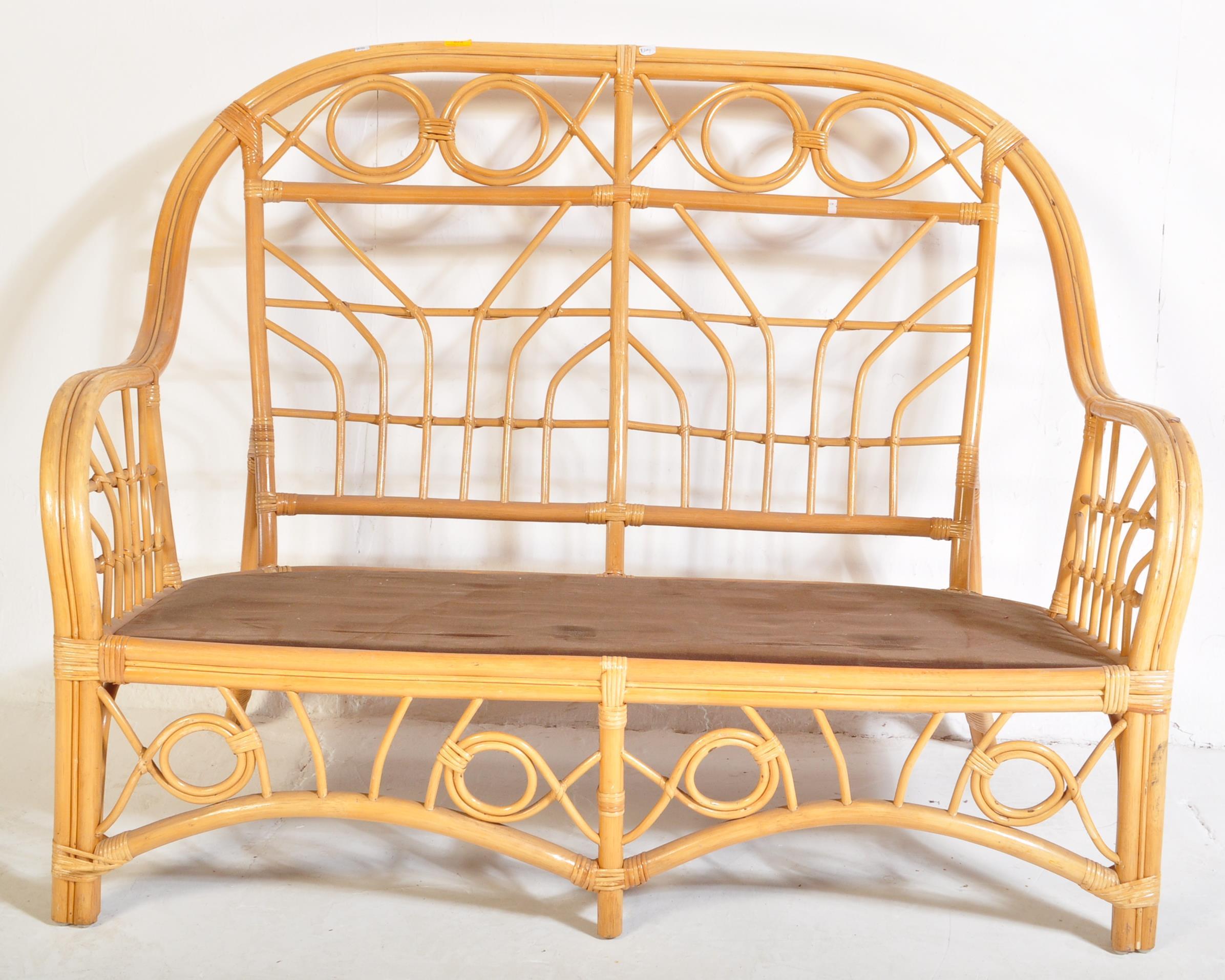 MID 20TH CENTURY BAMBOO CONSERVATORY SOFA CHAIR - Image 2 of 4