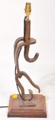 20TH CENTURY ARCHITECTURAL INDUSTRIAL WROUGHT IRON LAMP