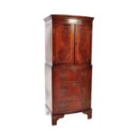 GEORGE III REVIVAL MAHOGANY BOW FRONT COCKTAIL CABINET