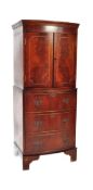 GEORGE III REVIVAL MAHOGANY BOW FRONT COCKTAIL CABINET