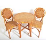 VINTAGE WICKER RATTAN TERRACE CONSEVATORY TABLE & CHAIRS SET