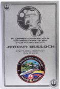 ESTATE OF JEREMY BULLOCH - REBEL LEGION PRESENTATION PLAQUE