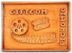 ESTATE OF JEREMY BULLOCH - HAND CARVED PRESENTATION PLAQUE