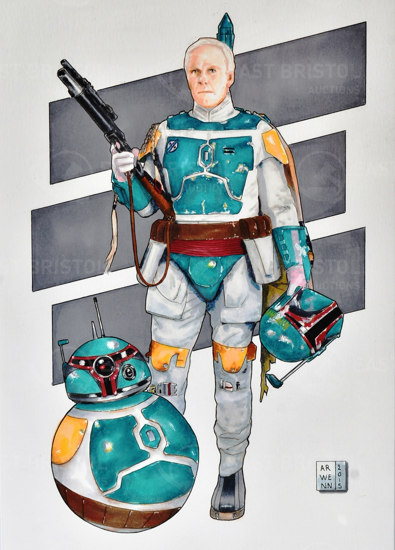 ESTATE OF JEREMY BULLOCH - STAR WARS - ORIGINAL PAINTING ARTWORK - Image 2 of 3