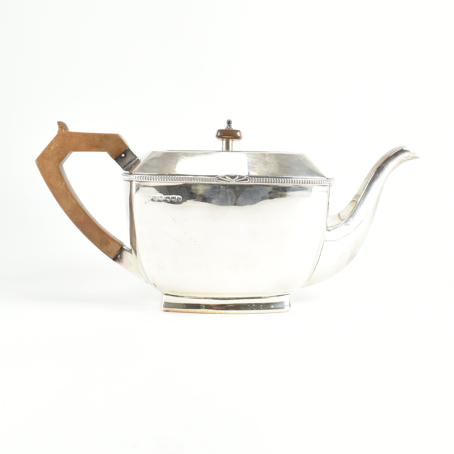 HALLMARKED ART DECO SILVER TEAPOT - Image 3 of 7