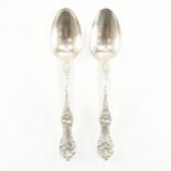 TWO REED & BARTON STERLING SILVER DESSERT SPOONS
