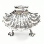 GEORGE II HALLMARKED SILVER CLAM SHELL SALT