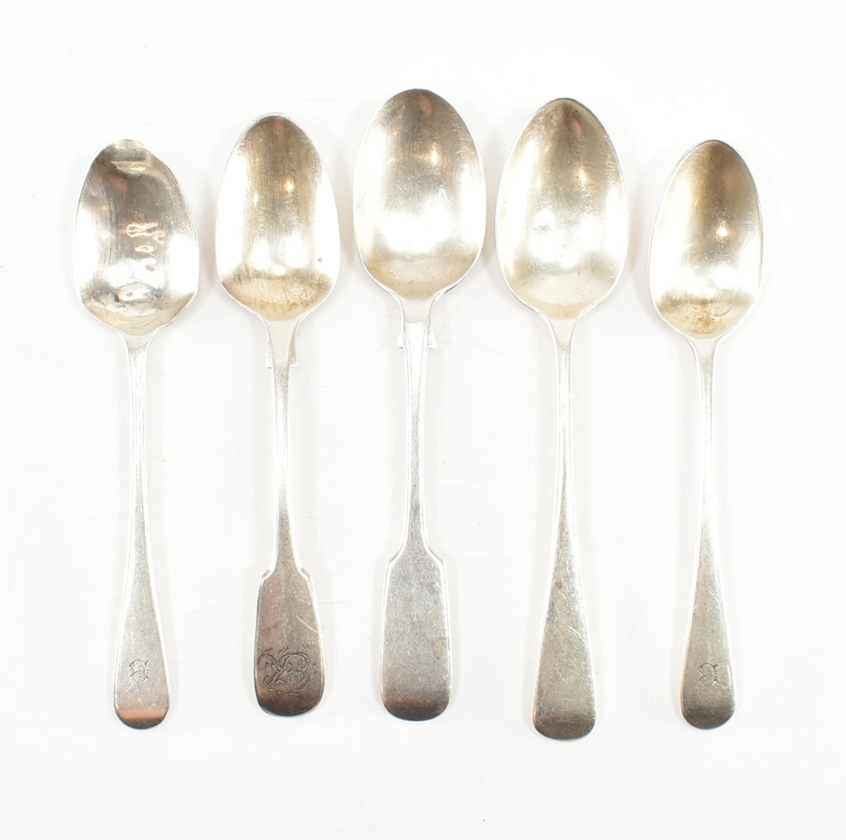 GEORGE III & LATER HALLMARKED SILVER TEASPOONS