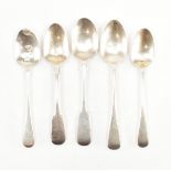 GEORGE III & LATER HALLMARKED SILVER TEASPOONS