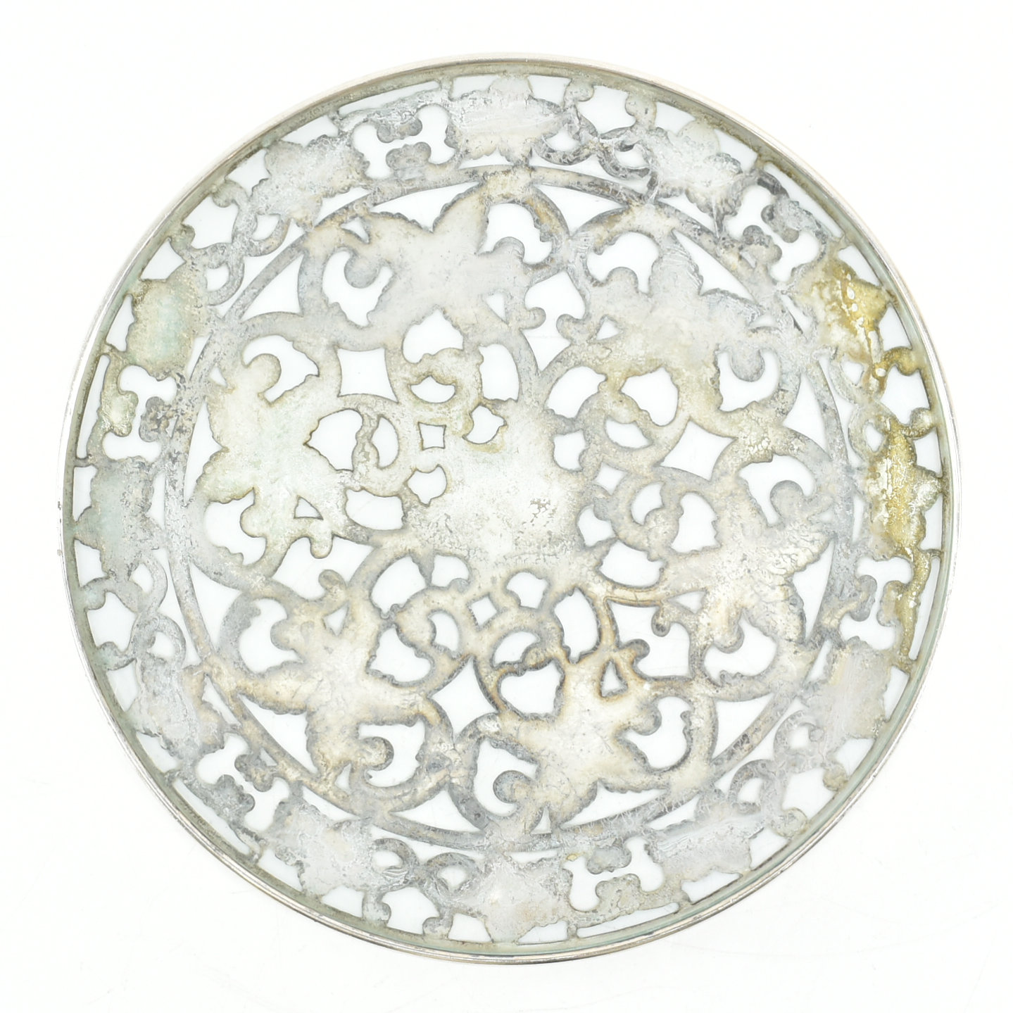 WEBSTER STERLING SILVER & GLASS TRIVET PLATE - Image 2 of 3