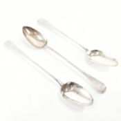 COLLECTION OF 18TH CENTURY SILVER HALLMARKED SERVING SPOONS