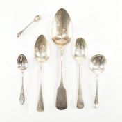 ASSORTMENT OF GEORGIAN & LATER HALLMARKED SILVER SPOONS