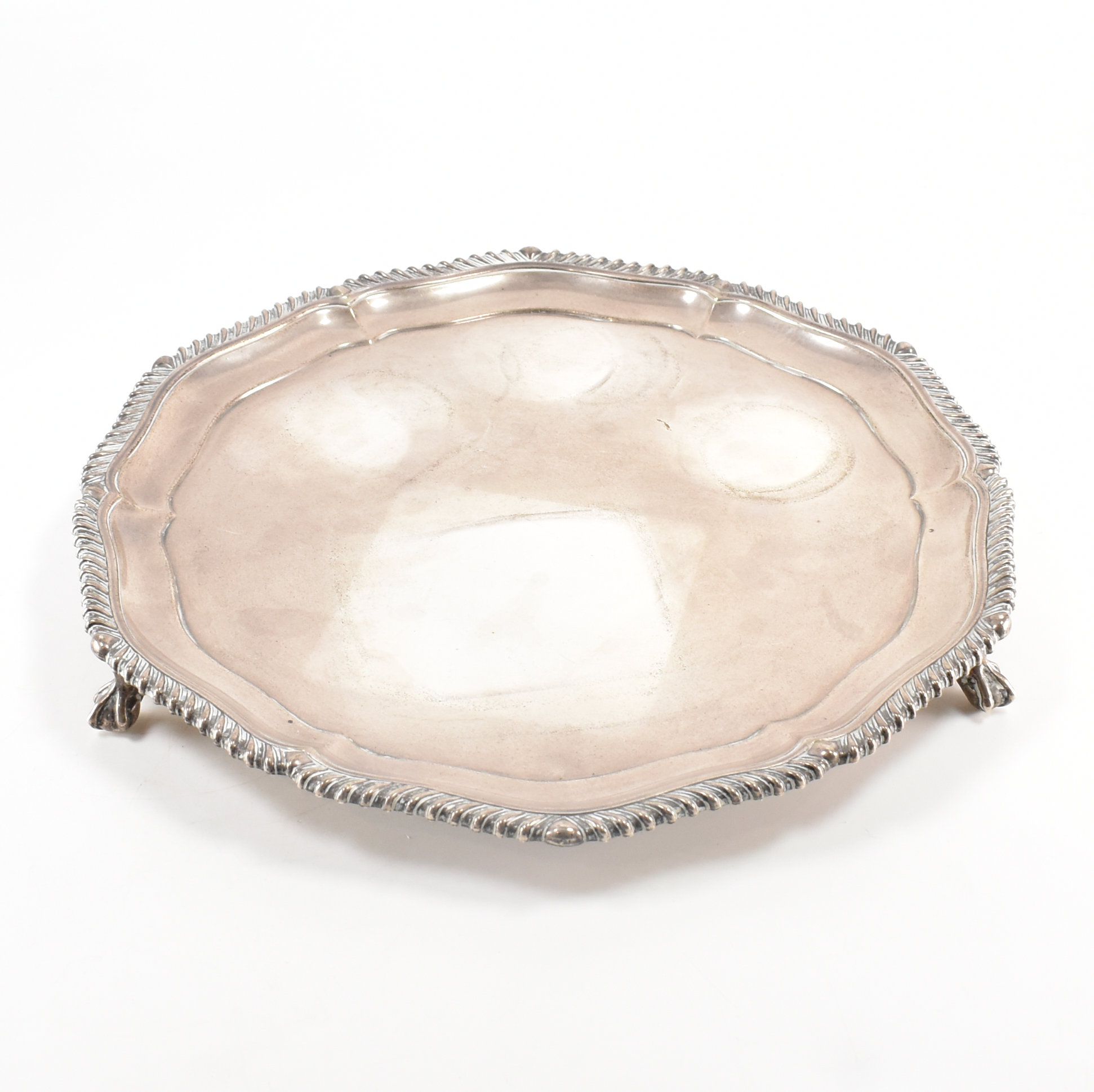 VICTORIAN HALLMARKED SILVER TRAY SALVER - Image 4 of 4