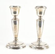 PAIR OF 1920s GEORGE V HALLMARKED SILVER CANDLESTICKS