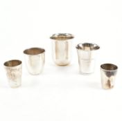COLLECTION OF ASSORTED SILVER BEAKERS & MEASURES