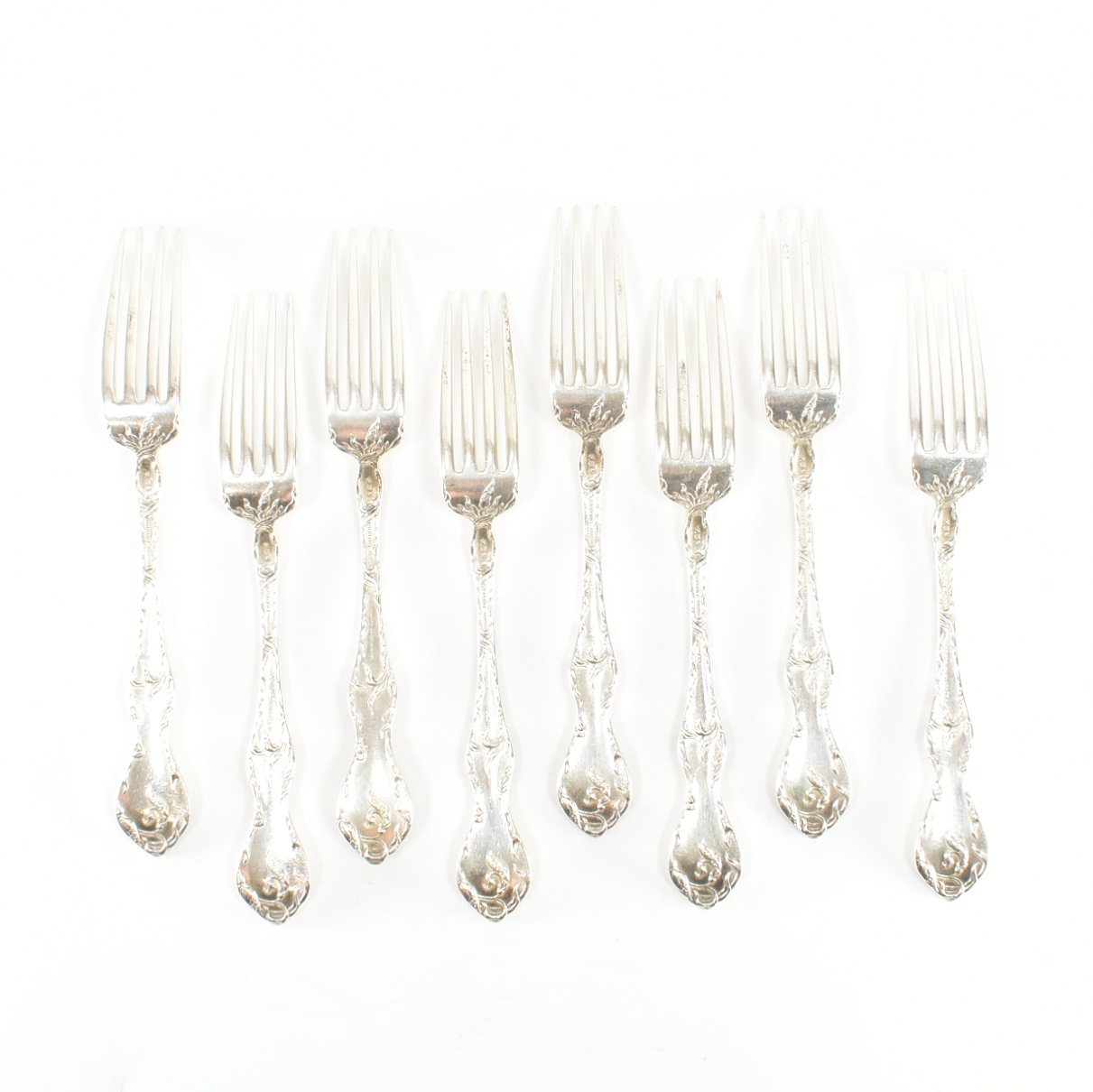 EIGHT REED & BARTON STERLING SILVER DINNER FORKS - Image 2 of 3