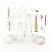 ASSORTMENT OF SILVER AND PEARL HALLMARKED ITEMS